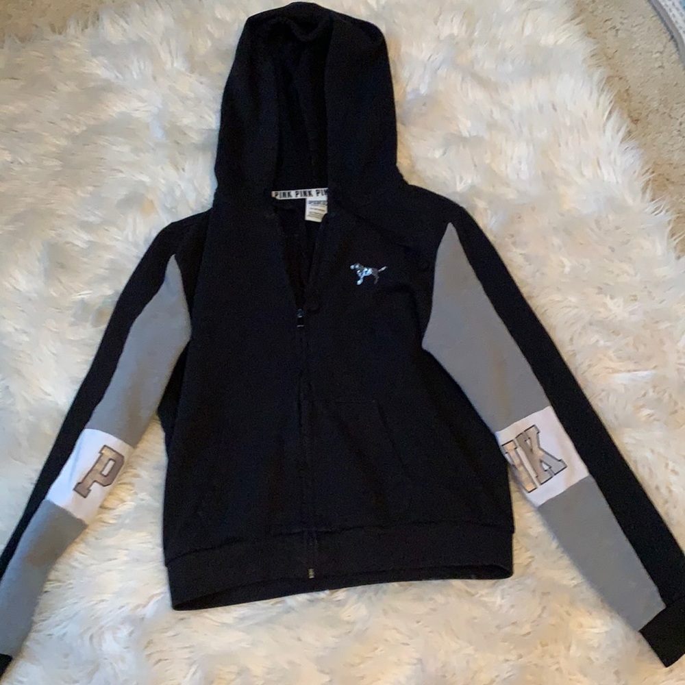 victoria’s secret zip up jacket black